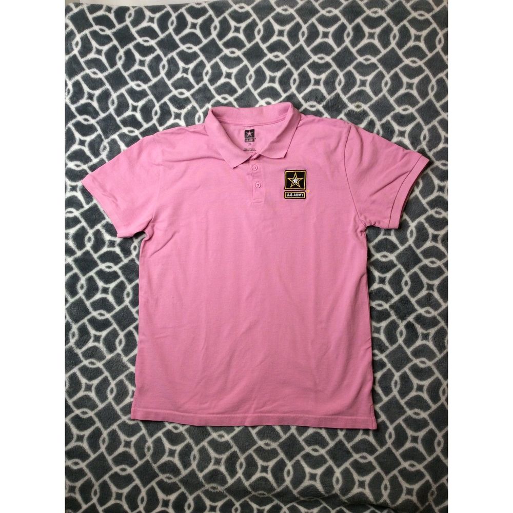 Men's Offical US Army Large Pink Cotton Polo Shirt